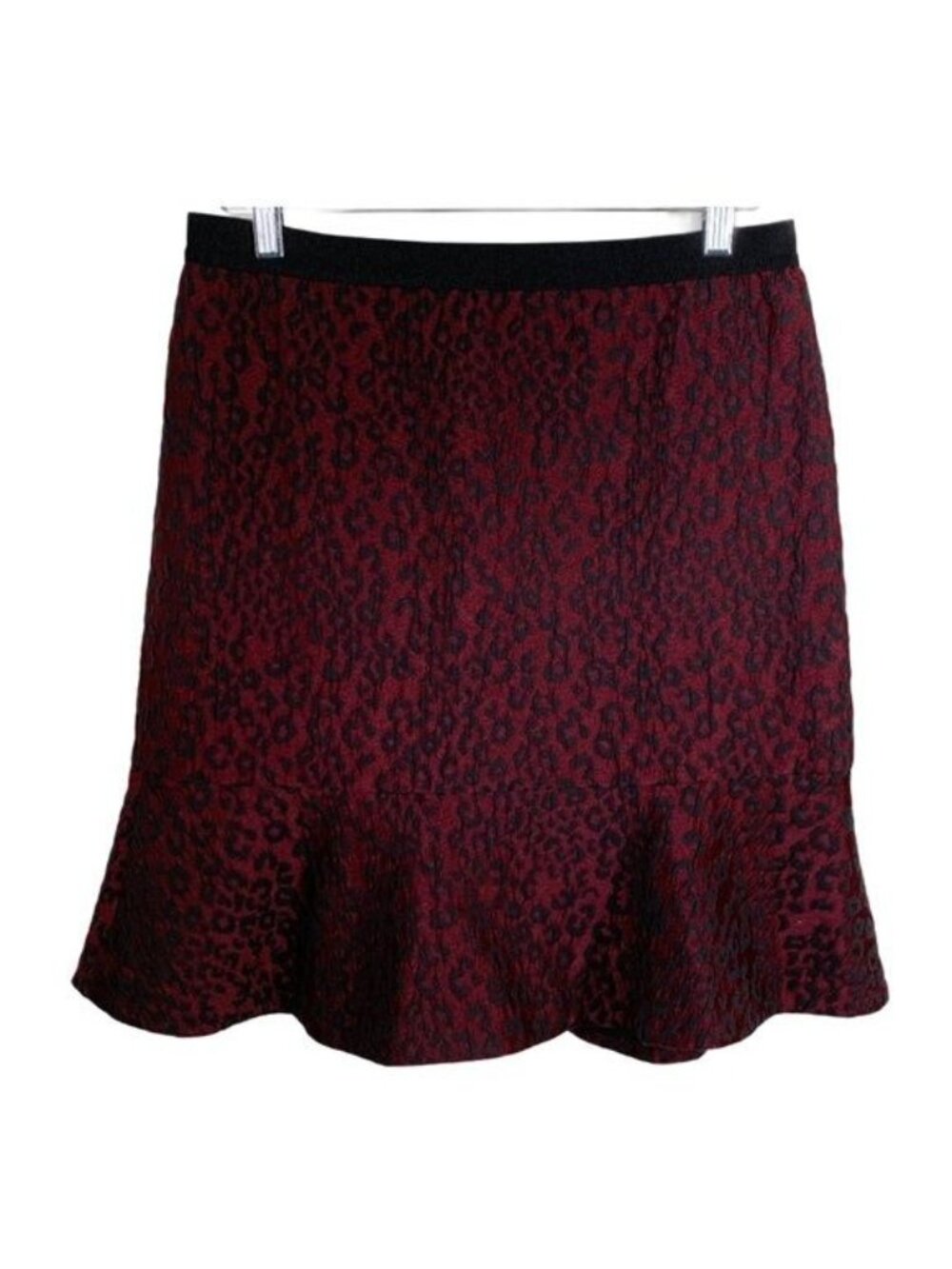 Ann Taylor Leopard Print Skirt Size 6 Red Black Mini